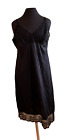 Vtg 80S-90S Vanity Fair Black Silky Nylon Wide Lace Hem Full Dress Slip Sz 40 Tt