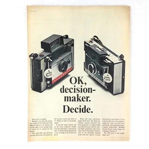 Cámara Polaroid 1966 anuncio impreso vintage publicidad fotografía instantánea decidir - Imagen 1 de 1