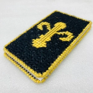 VTG‼ Handmade Crochet Black & Gold New Orleans Saints Fleur De Lis Notepad Cover - Picture 1 of 5