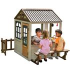 Wooden Cottage Outdoor Playhouse with Doorbell - Kids Playhouse Gifts