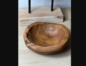 Round Table Bowl Small Wooden Key Organiser Solid Teak Wood Mini Fruit Snack 