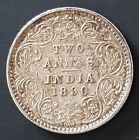 1890 India 2 Anna Silver Coin