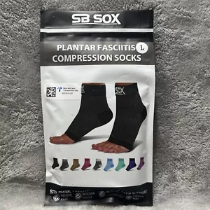SB Sox Kompressionsmanschette Plantarfasziitis Linderungssocken grau schwarz Größe Large - Bild 1 von 4