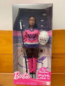 Barbie Tim Hortons Mattel 2025 PWHL Hockey Player Doll Canada Black Hair NEU - Bild 1 von 5