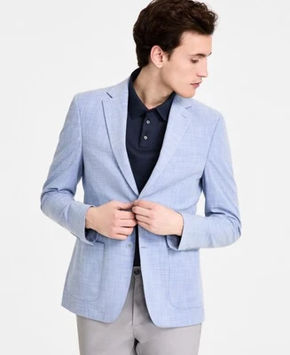 Abrigo Blazer Deportivo Calvin Klein Para Hombre Calce Ajustado 40 R Azul Claro Sólido Foto 1 de 2