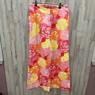 Pantalones acampanados florales rosa etiqueta blanca vintage Lilly Pulitzer para mujer talla 4 Foto 1 de 4
