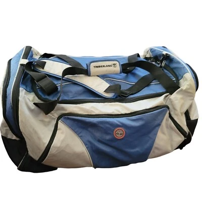 Bolsa de viagem Timberland grande azul e cinza com alças de vários compartimentos jj3643 - Imagem 1 de 4