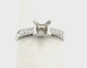 PLATINUM SEMI MOUNTWITH 8 SIDE DIAMONDS IN THE BAND FOR APPR. .50 CT (BTS934) - Picture 1 of 3