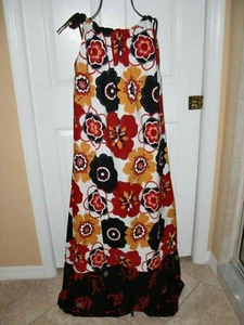 NWOT~Women's~LOCAL DESIGNER~100%COTTON~FLORAL~RUFFLE~HI-NECK~MAXI DRESS Size M - Picture 1 of 8