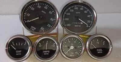 Smiths Replica Kit- Elec Temp + Oil + Fuel + Amp Gauge+Speedometer +Tacho 100 mm - Image 1 of 4