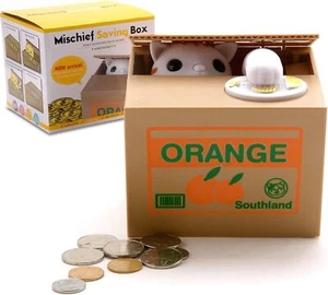 Cartoon Children Piggy Bank, Cat Stealing Money Coins, Creative Bank Gifts UK - Picture 1 of 10