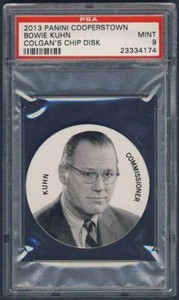 2013 Panini Cooperstown Colgan's Chip Discs Bowie Kuhn PSA 9 MINT