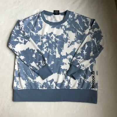 Sudadera para mujer Reebok azul cuello redondo súper suave salón talla 2XL pecho 45-48" Foto 1 de 4