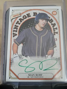 SEAN ROBY 2023 ONYX VINTAGE BASEBALL GREEN INK AUTO /50