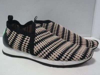 Zapato sin cordones Taryn Rose Geo-Knit Caren negro/desnudo elástico mocasín plano 11 Foto 1 de 4