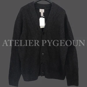 NWT H&M Men's Loose-Fit Soft Lambswool 100% Wool V-Neck Cardigan Black Size M - Picture 1 of 6