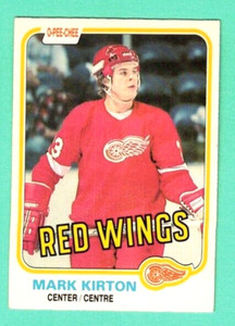 (1) MARK KIRTON 1981-82 O-PEE-CHEE # 90 RED WINGS ROOKIE EX/EX+  CARD  (F5219)
