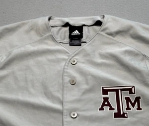 Adidas Texas A&M Aggies Baseball 12th Man Jersey Mens Size Med Gray with Maroon - Picture 1 of 9