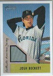 2002 Bowman Heritage Relics Marlins Baseball Card #BHJB Josh Beckett Jsy  