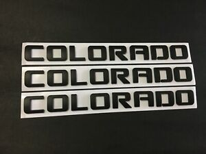 3PCS SET Colorado letters Emblem,3D Decal Badge Matte Black for Chevy Silverado