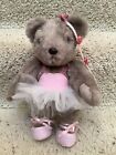 Vermont Handmade Vintage Pink and White Ballerina Bear with Brown eyes