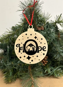Hope Navidad Decoraciones Adorno de Madera Árbol de Navidad Colgante Bola de Juguete - Imagen 1 de 1