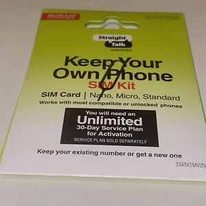 X3 Straight Talk Sim Nano SIM Pin Card Cdma Bring Your Own Phone Kit New Call