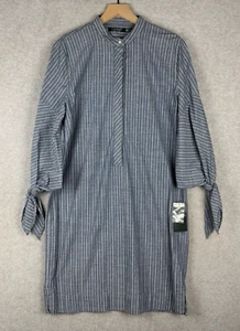 Ralph Lauren Dress Womens 10 Blue White Striped 100% Cotton Preppy Nautical NEW - Picture 1 of 12