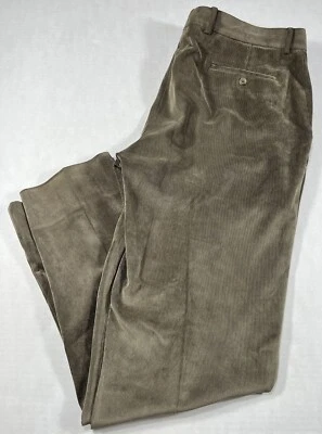 Pronto Uomo Men's Brown Polyester Dress Pants 39x34 $125 - Image 1 of 4
