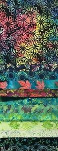 #BATS-1201E // 12 piece Batik samples/remnants/scraps // 100% cotton - Picture 1 of 3