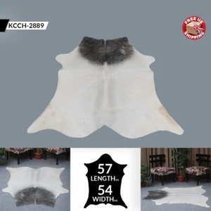 Grey and White Large Cow Hide Rug Real Cowhide Rugs cow Skin rugs - Picture 1 of 4