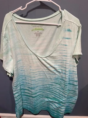 Camiseta Earth Yoga Mujer 3xl Verde Azul Tie Dye Mezcla Algodón Orgánico Manga Corta Foto 1 de 4