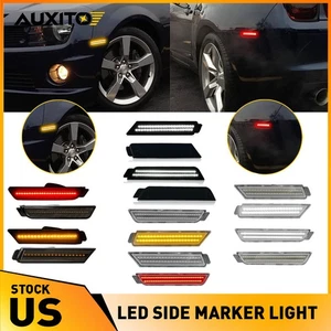 Luces LED laterales delanteras traseras de humo/lentes transparentes para Chevy Camaro 2010-2015 - Imagen 1 de 38