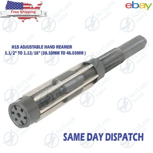 1.1/2" to 1.13/16" H15 Adjustable Hand Reamer Set 38.10mm To 46.03mm Tool USA - Picture 1 of 7