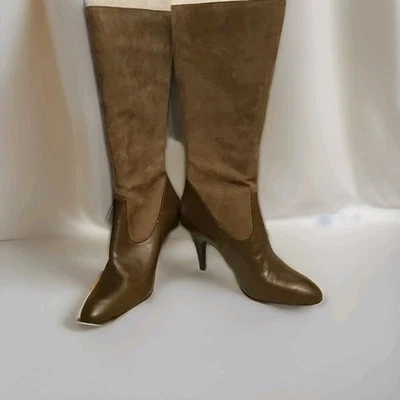 BOTAS ALTAS MUJER WORTHINGTON MARRÓN GAMUZA Y CUERO LISO  Foto 1 de 4