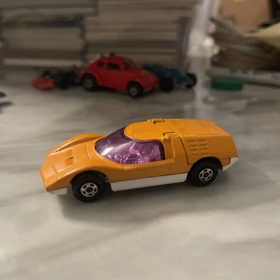 1971 Vintage Matchbox #66 Lesney Car Orange Mazda RX500 Superfast purple glass - Image 1 of 4