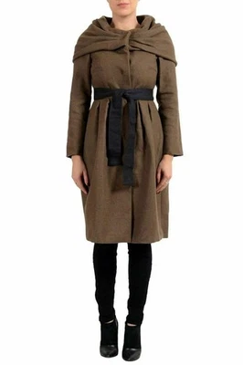 Max Mara Atelier Women's "ORLEANS" Brown Belted Wool Angora Coat US 2 IT 36 - Image 1 of 4
