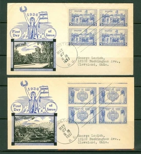 USA #789 #794 BLK OF 4 WASHINGTON MAY 27 1937 PRIVATE CACHET FDC - Picture 1 of 2