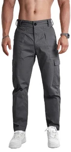 Mens Casual Cargo Pants Relaxed Fit Cotton Work Jogger Sports Outdoor Trouser... - Picture 1 of 8