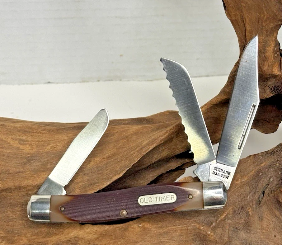 Hermoso CUCHILLO BLAZER VINTAGE SCHRADE EE. UU. 89OT OLD TIMER 3 HOJAS DE GANADERO Foto 1 de 4