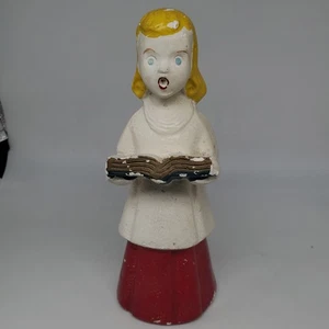 Vintage 1940er Jahre Chalkware Mädchen Chor Karoler Figuren 8" guter Zustand - Bild 1 von 5