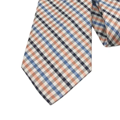 "Corbata a Cuadros Jones New York Para Hombre 60"" Negra Naranja Azul Guinga Western Clásica Nueva" Foto 1 de 3