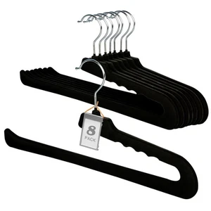 Velvet Pants Hangers,8 Pack Black Non Slip Felt Slack/Trouser,Slim & Sleek He... - Picture 1 of 8