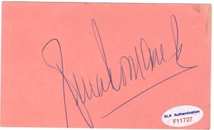 Tarjeta índice firmada 3x5 ALA F11727 ACTRIZ CUBANA GINA ROMAND (d. 2022) - Imagen 1 de 1