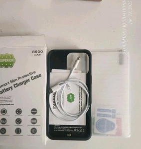 8500mAH Battery Charger Case Power Bank Cover For iPhone 16 Pro Max 6.9" Display - Picture 1 of 5