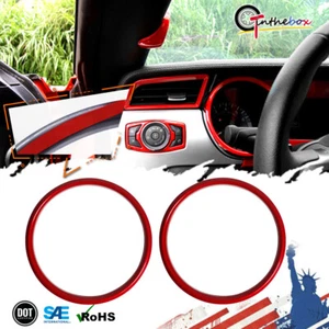 2 PIEZAS Anillos de cubierta de velocímetro de tablero de aspecto rojo deportivo para Ford Mustang 2015-2020 - Imagen 1 de 7