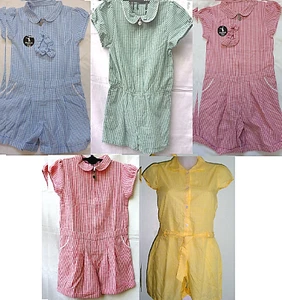 Girls School Gingham Playsuit Some With Matching Scrunchie Age 3 - 12y - Picture 1 of 6