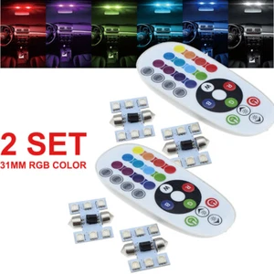 4 bombillas de matrícula baúl con luz interior LED Festoon 31MM DE3175 RGB - Imagen 1 de 11
