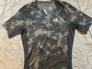 UNDER ARMOUR COMPRESSION PRINT BLACK & GRAY SHIRT SIZE XL MEN $40.00 - Picture 1 of 3