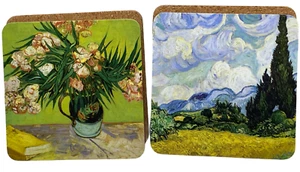Posavasos, juego de 4 posavasos de corcho arte Van Gogh 4 pulgadas x 4 pulgadas por el Met - Imagen 1 de 7